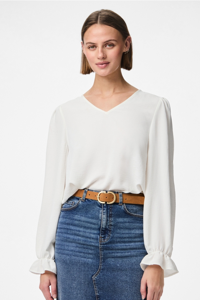 PCTIFFANY LS V-NECK TOP NOOS BC 17150984 CLOUD DANCER
